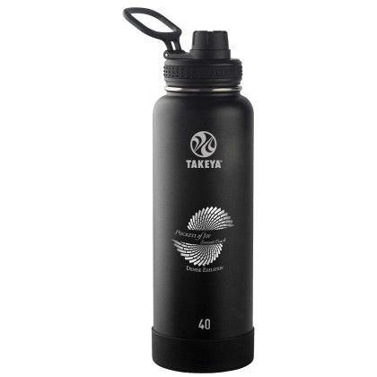 Custom Takeya 40 oz. Actives with Spout Lid, Premium Laser Engraved - Onyx Custom Takeya 40 oz. Actives with Spout Lid, Premium Laser Engraved - Onyx
