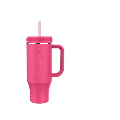 Custom Takeya 40 oz. Straw Tumbler With Handle, Laser - Premium - Dragon Fruit