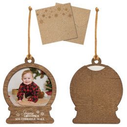 Custom Photo Snowglobe Wood Ornament