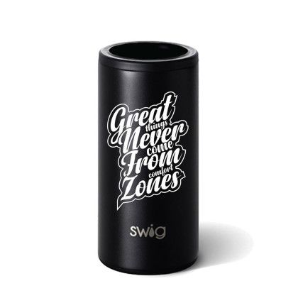 Custom Swig 12 oz. Skinny Matte Can Cooler - Matte Black