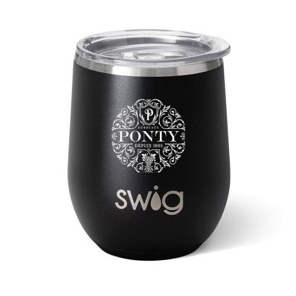 Custom Swig 12 oz. Matte Stemless Wine Cup - Matte Black