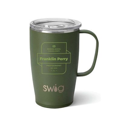 Custom Swig 18 oz. Insulated Matte Mug - Olive Green