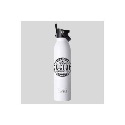 Custom Swig 20 oz. Matte Bottle with Flip and Sip Lid - Matte White