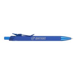 Custom Metallic Recycled Aluminum Soft Touch Gel Pen - Blue