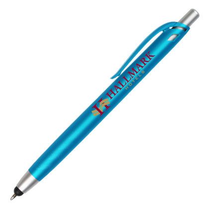 Custom MicroHalt Pen/Stylus, Full Color Digital - Light Blue