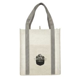 Custom Neptune Recycled Non-Woven Grocery Tote - Gray