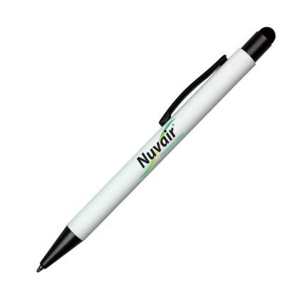Custom Halcyon Metal Pen/Stylus, Full Color Digital - White
