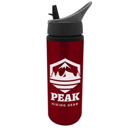 The Trailblazer Custom  25 oz. Aluminum Sports Bottle - Metallic Red