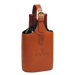 Custom Dual Bottle Wine Caddy - Cognac