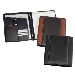 THE NEW YORKER Bellino Custom Memo Pad Holder - Rust and Black