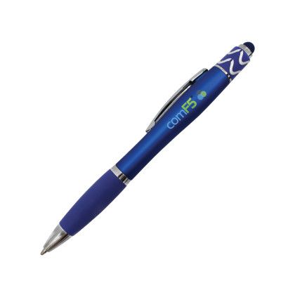 Custom Halcyon Silhouette Spin Top Pen with Stylus, Full Color Digital - Dark Blue