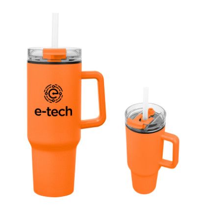Customized 40 oz Quest Tumbler Straw Lid - Orange