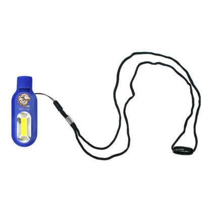 Custom Whistle/COB Light Lanyard, Full Color Digital - Blue Custom Whistle/COB Light Lanyard, Full Color Digital - Blue