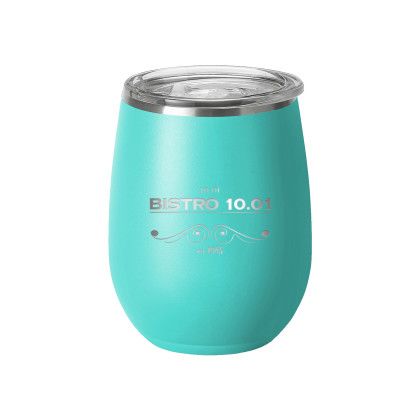 Custom Swig 14 oz. Matte Stemless Wine Cup, Premium Laser Engraved - Matte Aqua Green