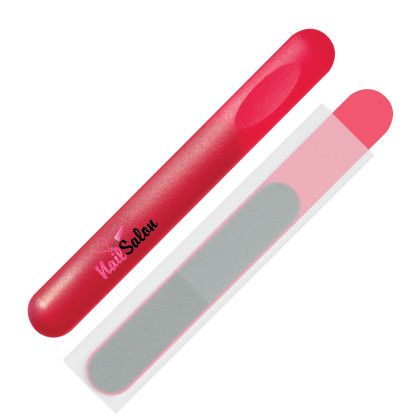 Custom Nail File In Plastic Sleeve, Full Color Digital - Red