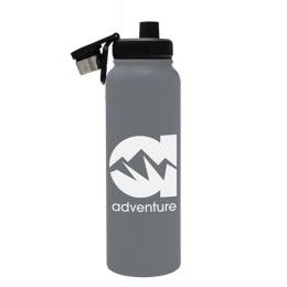 The Goliath Custom 33 oz. XL Stainless Steel Screw Cap Drink Thru Lid - Gray