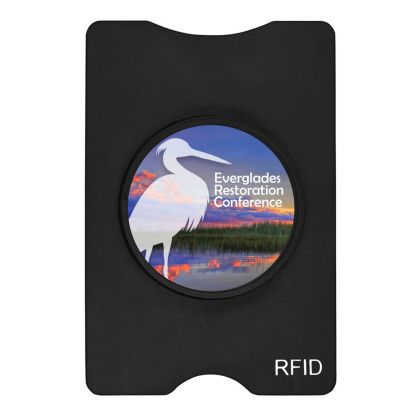 Custom RFID Stand-Out Phone/Card Holder, Full Color Digital - Black