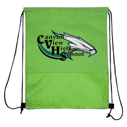 Custom Wave NW Drawstring Backpack, Full Color Digital - Green