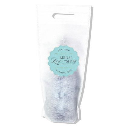 Custom Thrifty Single Bottle Wine Bag, Full Color Digital - White