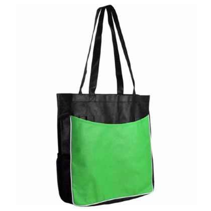 Custom NW Business Tote Bag, Full Color Digital - Black/Green