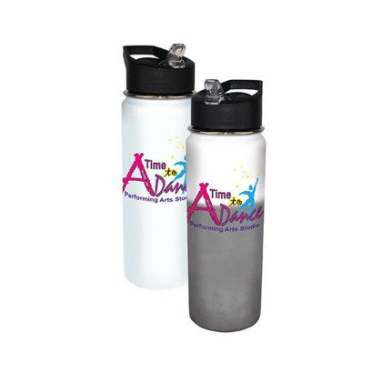 Custom Mood 26 oz. Stainless Steel Bottle, Full Color Digital - White/Smoke