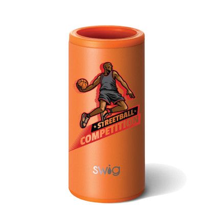 Custom Swig 12  oz. Skinny Matte Can Cooler, Full Color Digital - Matte Orange