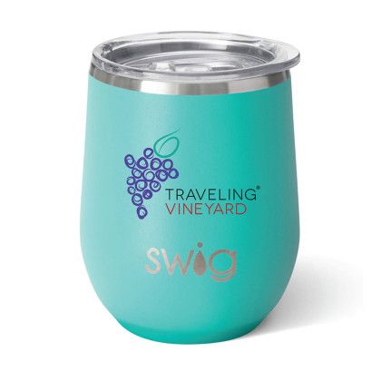 Custom Swig 12 oz. Matte Stemless Wine Cup, Full Color Digital - Matte Aqua