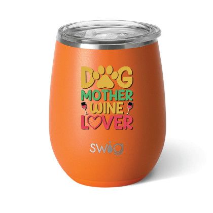Custom Swig 14 oz. Matte Stemless Wine Cup, Full Color Digital - Matte Orange Custom Swig 14 oz. Matte Stemless Wine Cup, Full Color Digital - Matte Orange