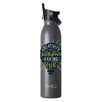 Custom Swig 20 oz. Matte Bottle with Flip and Sip Lid, Full Color Digital - Matte Gray