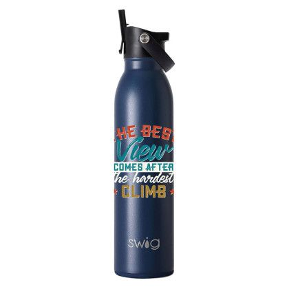 Custom Swig 20 oz. Matte Bottle with Flip and Sip Lid, Full Color Digital - Matte Navy