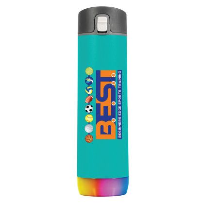 Custom HidrateSpark 21 oz. PRO with Chug Lid, Full Color Digital - Sea Glass