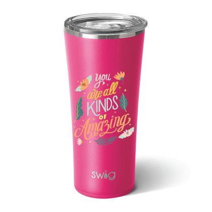 Custom Swig 22 oz. Matte Tumbler, Full Color Digital - Matte Hot Pink