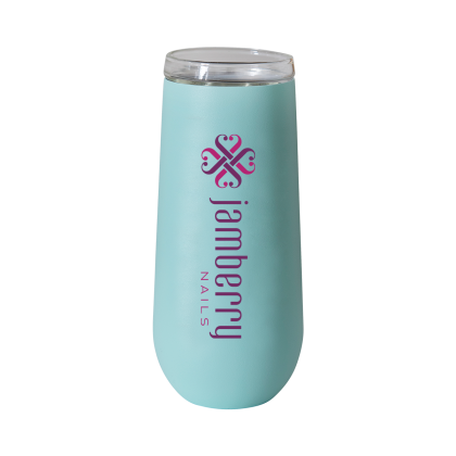 Custom Vinglace 6 oz. Champagne Flute, Full Color Digital - Cool Blue