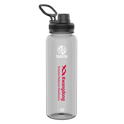 Custom Takeya 40 oz. Tritan Water Bottle with Spout Lid - Stormy Black