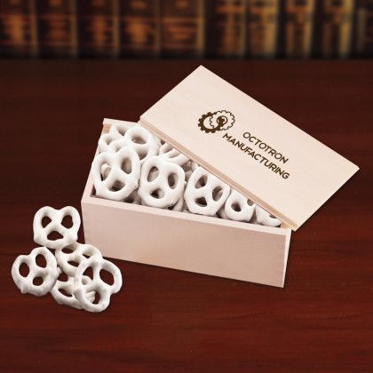 Custom Frosted Pretzels in Wooden Collector's Box