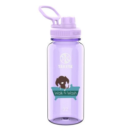 Custom Takeya 32 oz. Water Bottle With Spout Lid, Full Color Digital - Vivacity Purple