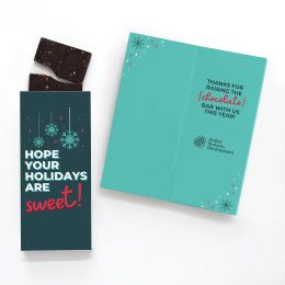 Custom Chocolate Sea Salt Caramel Bar Sweeter Card with Holiday Sentiment Design