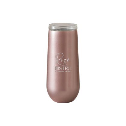 Custom Vinglace 6 oz. Champagne Flute, Engraved - Rose Gold