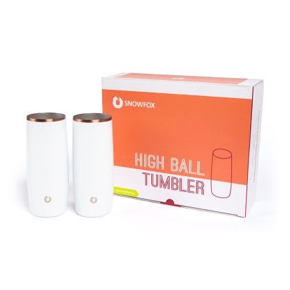 Custom Snowfox 14 oz. Highball Glass - White in Box