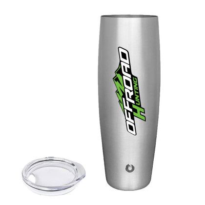 Custom Snowfox 24 oz. Beer Glass with Lid, Full Color Digital - Stainless Steel