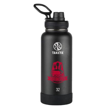 Custom Takeya 32 oz. Actives with Spout Lid - Onyx