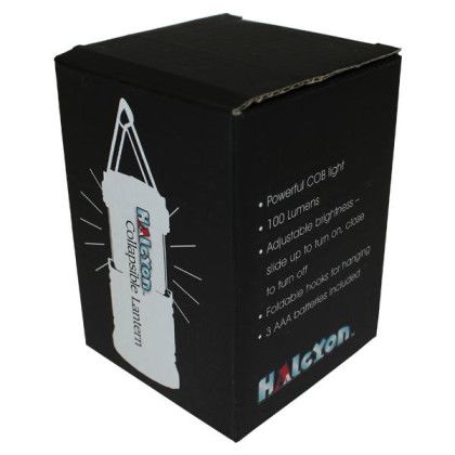 Custom Halcyon Collapsible Lantern, Full Color Digital - Gray in Box