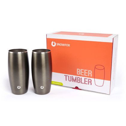 Custom Snowfox 18 oz. Beer Glass - Olive Gray with Box