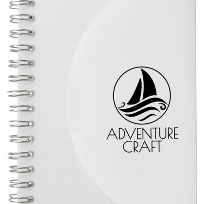 Custom Medium Spiral Curve Notebook - White