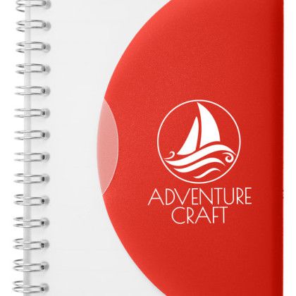 Custom Medium Spiral Curve Notebook - Translucent Red