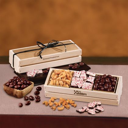 Custom Sweet & Crunchy Assortment in Wooden Crate