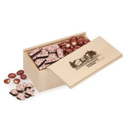 Custom Peppermint Bark & Chocolate Almonds in Wooden Collector's Box
