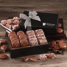 Custom Chocolate Splendor with Caramel Pecan Clusters & English Butter Toffee