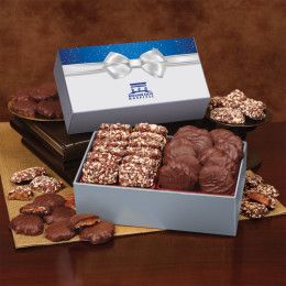 Custom Toffee & Pecan Clusters in Gift Box with Bow Sleeve