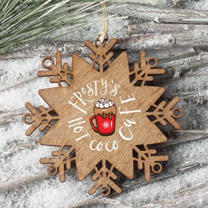 Custom Wood Snowflake Ornament